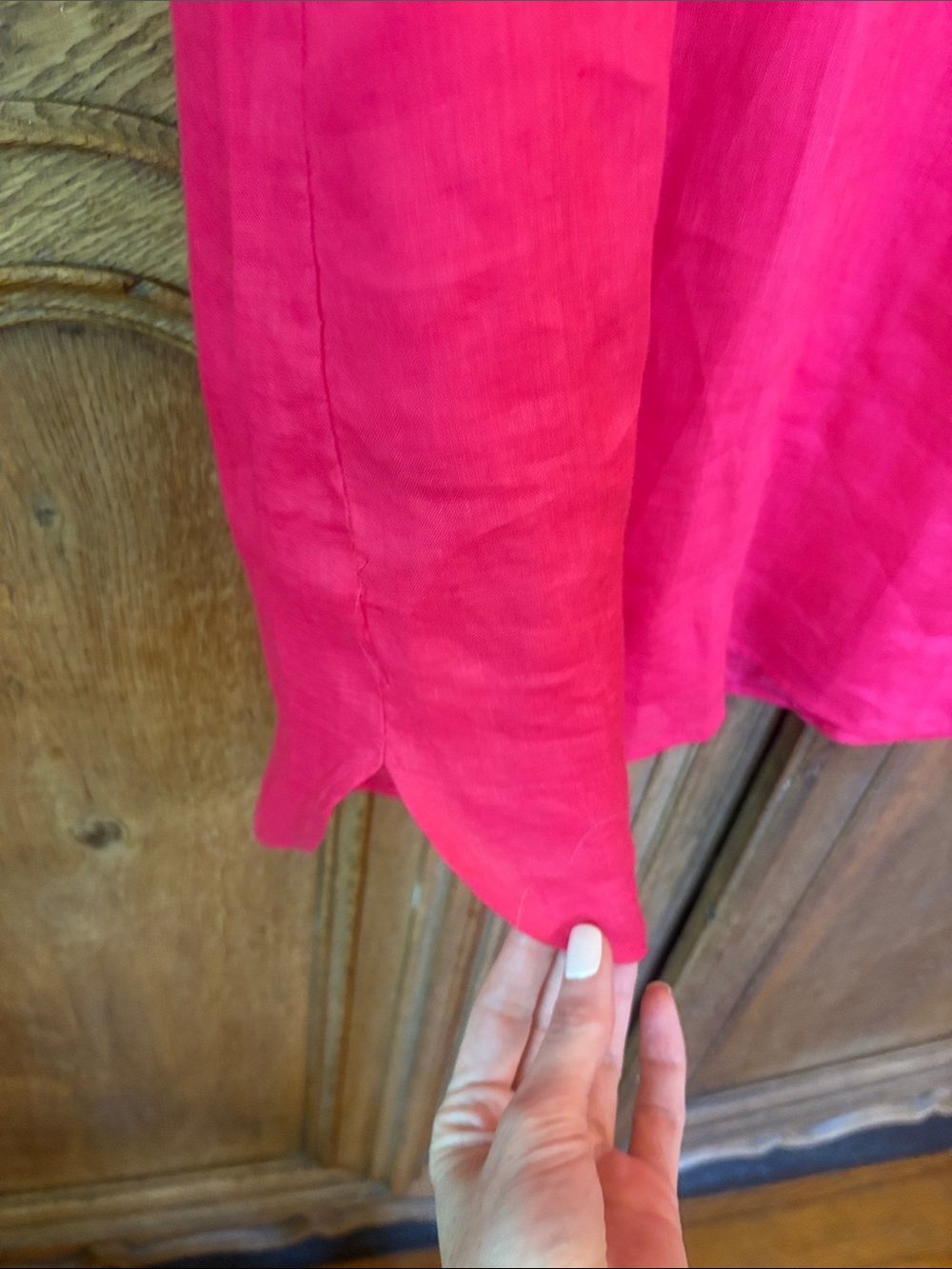 Finley Crosby Bell-Sleeve Ruffle-Trim Linen Shirtdress - Picture 7 of 14